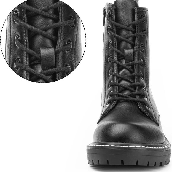 Women's Faux Leather Ankle Booties Casual Toe Casual Ankle Booties - Picture 4 of 6